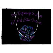 Blauwe D20-ritmes | RPG Fantasy Tabletop Gamer Dic Groot Cadeauzakje (Achterkant)