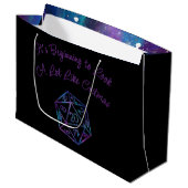 Blauwe D20-ritmes | RPG Fantasy Tabletop Gamer Dic Groot Cadeauzakje (Voorkant Gekanteld)