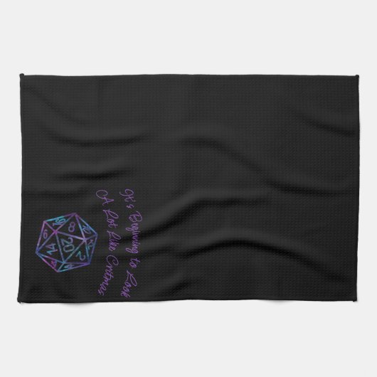 Blauwe D20-ritmes | RPG Fantasy Tabletop Gamer Dic Theedoek (Horizontaal)