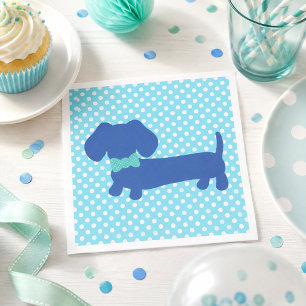 Blauwe Dachshond Wiener Dog Feestservetten Servet