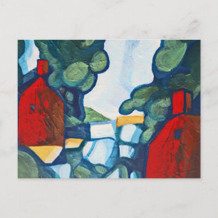 Blauwe dag briefkaart