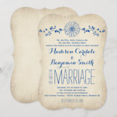  blauwe dag Rustic Wedding Invitations Kaart (Voorkant / Achterkant)