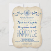  blauwe dag Rustic Wedding Invitations Kaart (Voorkant)