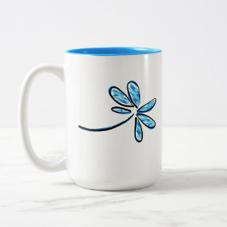 blauwe dag tweekleurige koffiemok