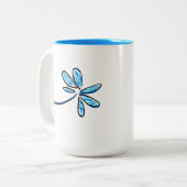 blauwe dag tweekleurige koffiemok (Voorkant links)