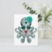 Blauwe dag van de dode Baby octopus Briefkaart (Staand voorkant)