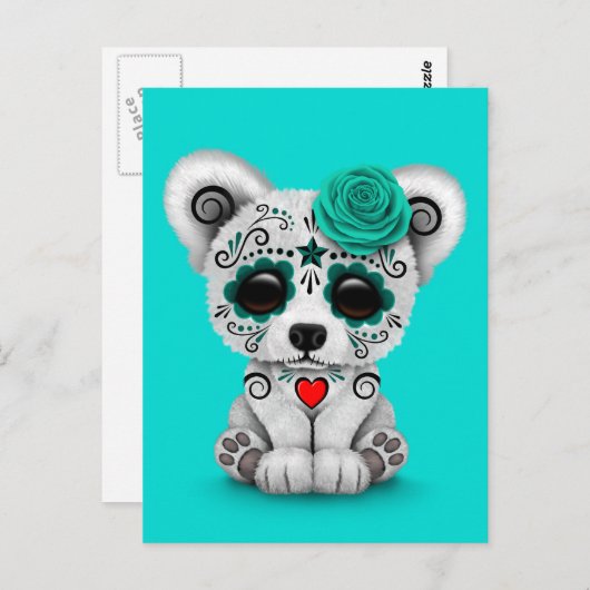 Blauwe dag van de dode Beer van de schedel van de  Briefkaart (Voorkant / Achterkant)