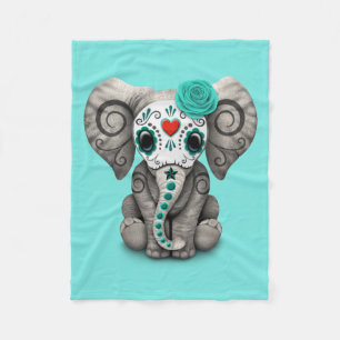 Blauwe dag van de dode olifant fleece deken