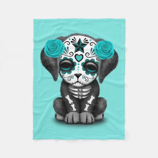 Blauwe dag van de dode papaverhond fleece deken (Voorkant)