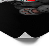 Blauwe dag van de Dode Suikerschedel Panda op zwar Poster (Hoek)