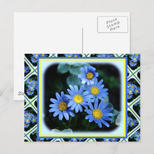 Blauwe dagen briefkaart (Voorkant / Achterkant)