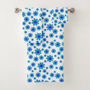 Blauwe dagen   Floral Repeteert Daisy Pattern Bad Handdoek