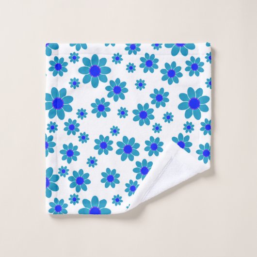 Blauwe dagen | Floral Repeteert Daisy Pattern Bad Handdoek (Wasdoekje)