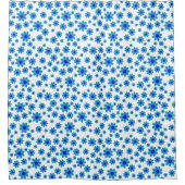 Blauwe dagen | Floral Repeteert Daisy Pattern Douchegordijn (Voorkant)