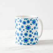 Blauwe dagen | Floral Repeteert Daisy Pattern Koffiemok (Voorkant rechts)