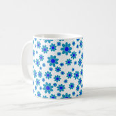 Blauwe dagen | Floral Repeteert Daisy Pattern Koffiemok (Voorkant links)
