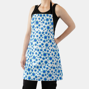 Blauwe dagen Floral Repeteert Daisy Pattern Schort