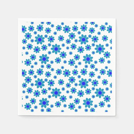 Blauwe dagen | Floral Repeteert Daisy Pattern Servet (Voorkant)
