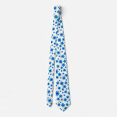 Blauwe dagen | Floral Repeteert Daisy Pattern Stropdas (Achterkant)