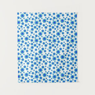 Blauwe dagen Floral Repeteert Daisy Pattern Wandkleed