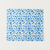 Blauwe dagen | Floral Repeteert Daisy Pattern Wandkleed (Voorkant (horizontaal))