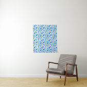 Blauwe dagen | Floral Repeteert Daisy Pattern Wandkleed (In situ)