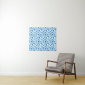 Blauwe dagen | Floral Repeteert Daisy Pattern Wandkleed (In Situ (horizontaal))