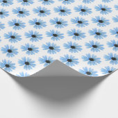 Blauwe dagen op wit cadeaupapier (Hoek)