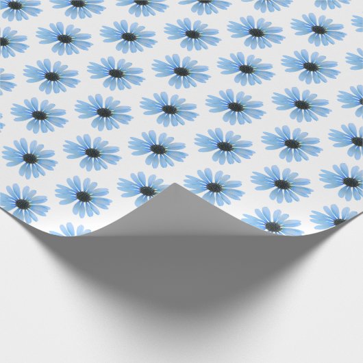 Blauwe dagen op wit cadeaupapier (Hoek)