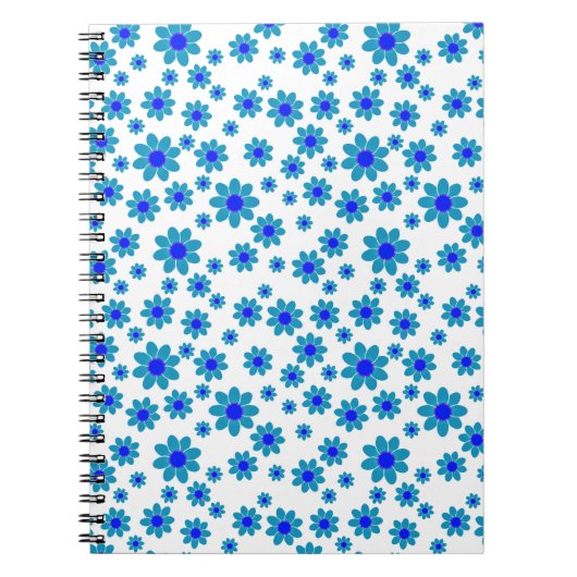 Blauwe dagen | Vloot van het Daisy Pattern-flesje Notitieboek (Voorkant)
