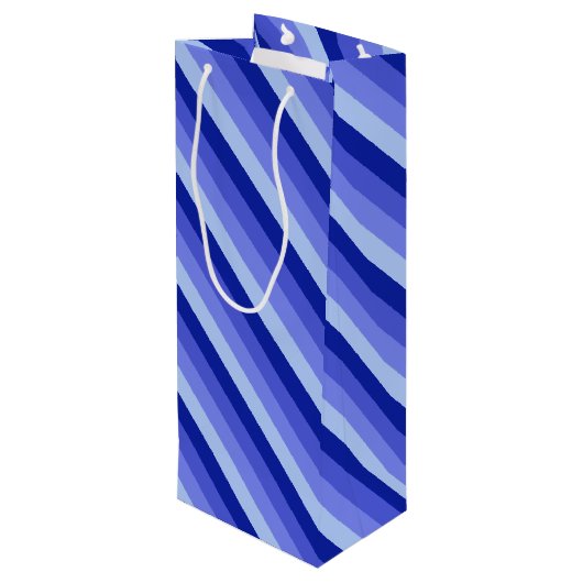 Blauwe dagen wijn cadeautas (Achterkant Gekanteld)