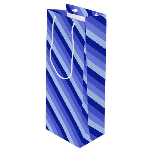 Blauwe dagen wijn cadeautas (Voorkant Gekanteld)