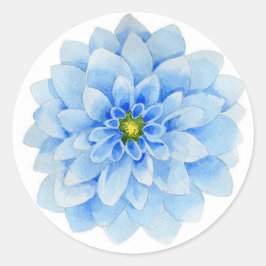Blauwe Dahlia Bloem Sticker