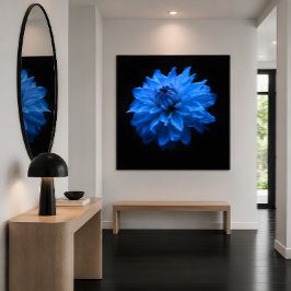 Blauwe Dahlia Bloemschildering op Canvas Muur Kuns Afdruk