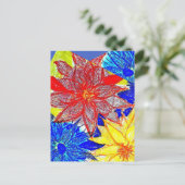 Blauwe Dahlia Briefkaart (Staand voorkant)