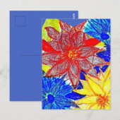 Blauwe Dahlia Briefkaart (Voorkant / Achterkant)