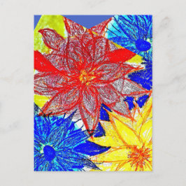 Blauwe Dahlia Briefkaart
