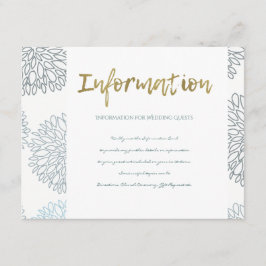 BLAUWE DAHLIA-INFORMATIE OVER PLATTELANDSPATRONEN INFORMATIEKAARTJE