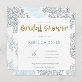 BLAUWE DAHLIA PATROON VRIJGEZELLENFEEST KAART