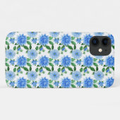 blauwe dahlias op wit Case-Mate iPhone case (Achterkant (horizontaal))