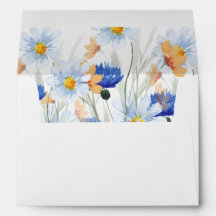 Blauwe Daisies Bloemen Wit Bruiloft