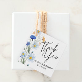 Blauwe Daisies Bloemenbruiloft Dank u Cadeau Bedankjes Labels