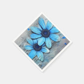 Blauwe Daisies Noodlijdende Grungy Daisy Bloem Servet (Hoek)