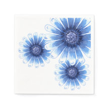Blauwe Daisy 3 Flower servet