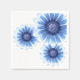 Blauwe Daisy 3 Flower servet
