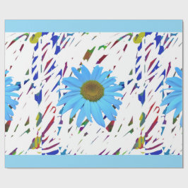 Blauwe Daisy Abstract Grafisch Inpakpapier