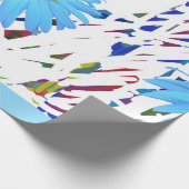 Blauwe Daisy Abstract Grafisch Inpakpapier (Hoek)