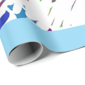 Blauwe Daisy Abstract Grafisch Inpakpapier (Rol Hoek)