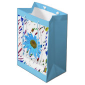 Blauwe Daisy Abstract Grafische Cadeautas (Voorkant Gekanteld)