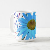 Blauwe Daisy Abstract Grafische Koffiemok (Voorkant links)